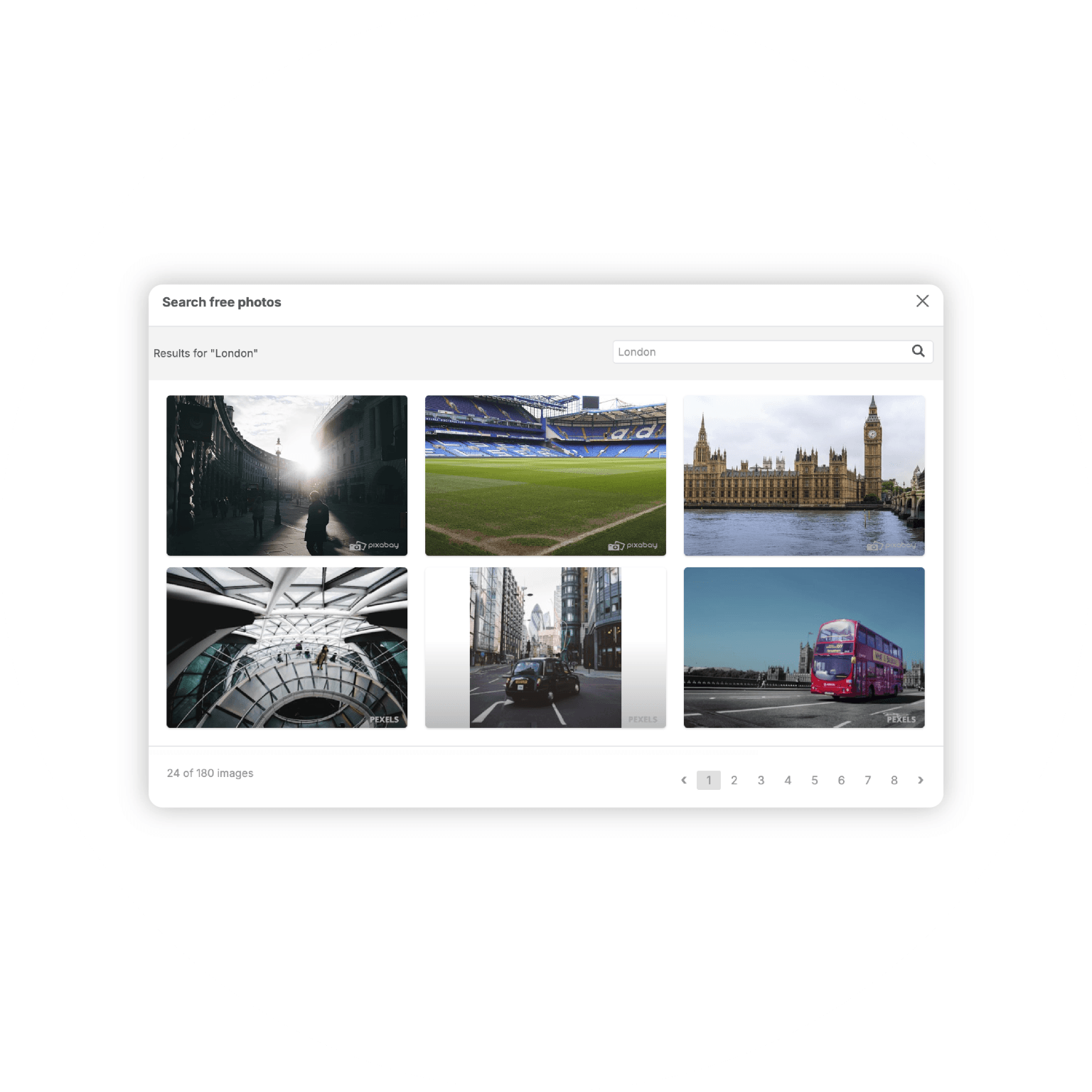 Roi-AI recruitment email builder with searchable image library and drag-and-drop template editor for creating professional candidate and client email campaigns